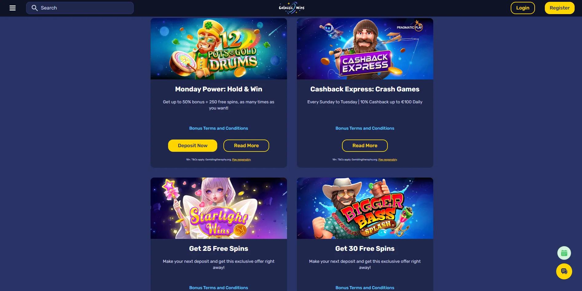 Types of Galaxyno Casino Bonuses